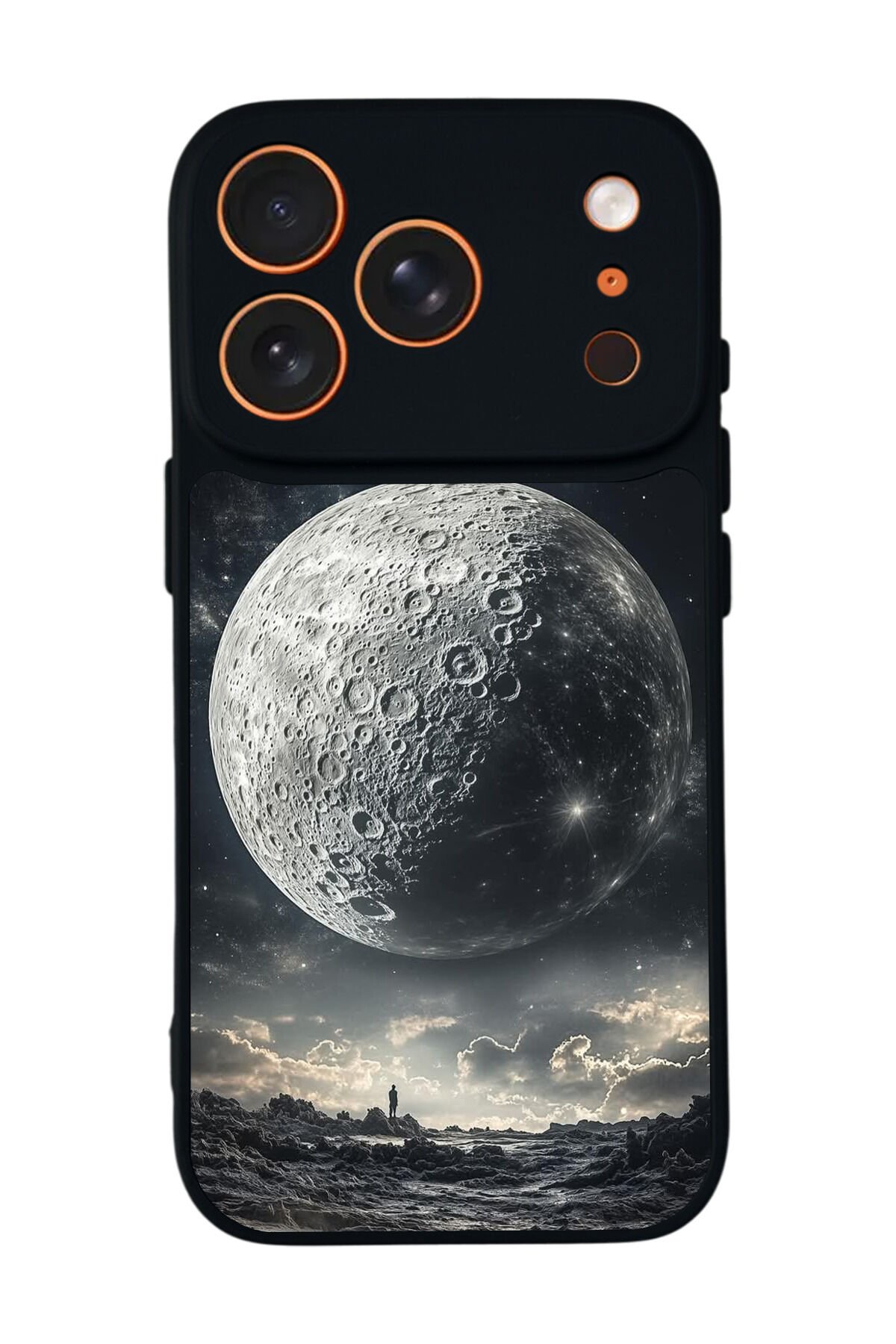 iPhone 17 Pro Max Uyumlu Ay Tasarımlı Glossy Premium Kılıf