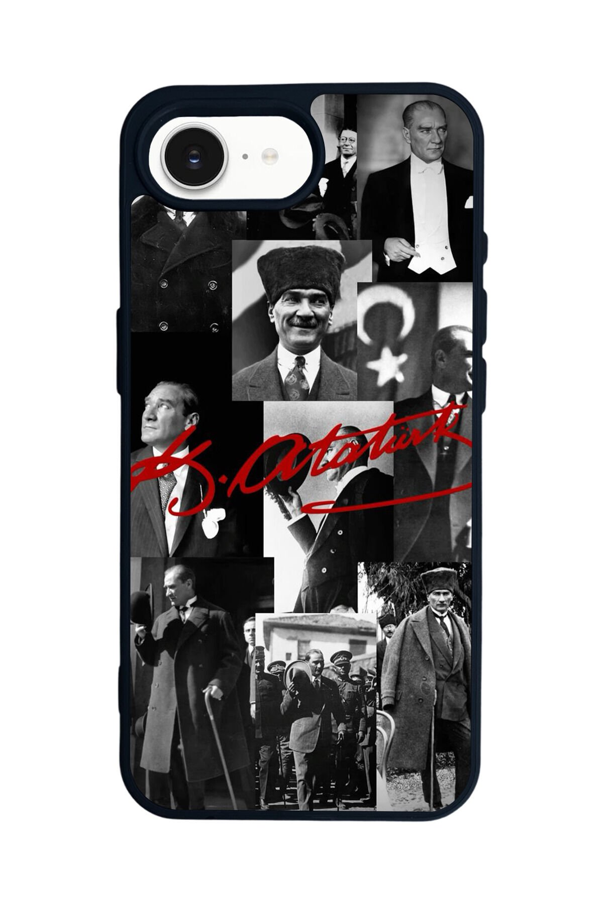 iPhone 16E Uyumlu Mustafa Kemal Ataturk Tasarımlı Glossy Premium Kılıf