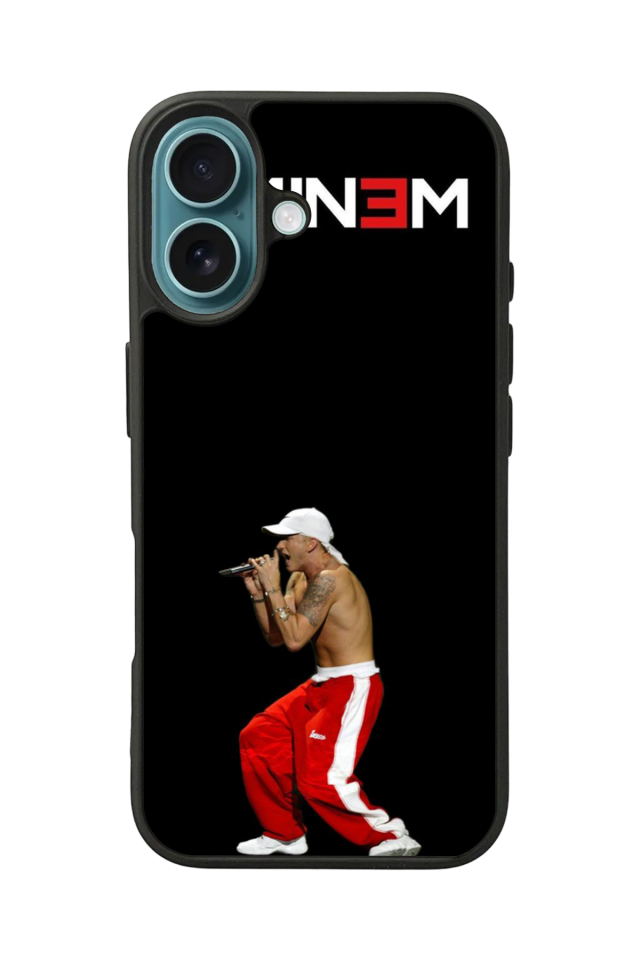 iPhone 16 Uyumlu Eminem Tasarımlı Glossy Premium Kılıf