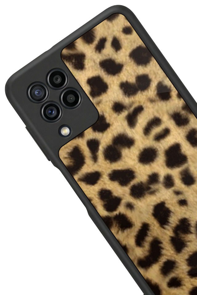 Samsung Galaxy M22 Uyumlu Leopar Tasarımlı Glossy Premium Kılıf