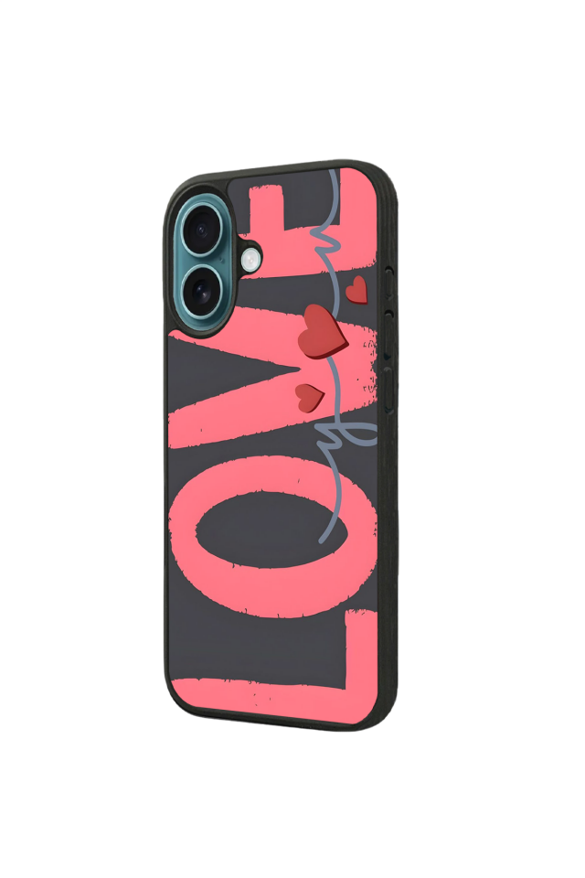 iPhone 16 Plus Uyumlu Love Tasarımlı Glossy Premium Kılıf