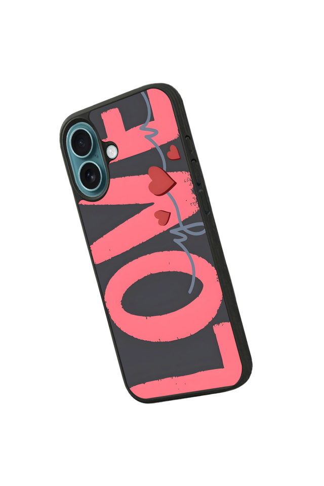 iPhone 16 Plus Uyumlu Love Tasarımlı Glossy Premium Kılıf