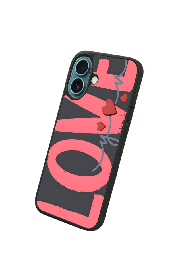 iPhone 16 Plus Uyumlu Love Tasarımlı Glossy Premium Kılıf