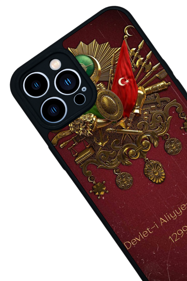 iPhone 13 Pro Max Uyumlu Osmanli Tugrasi Tasarımlı Glossy Premium Kılıf