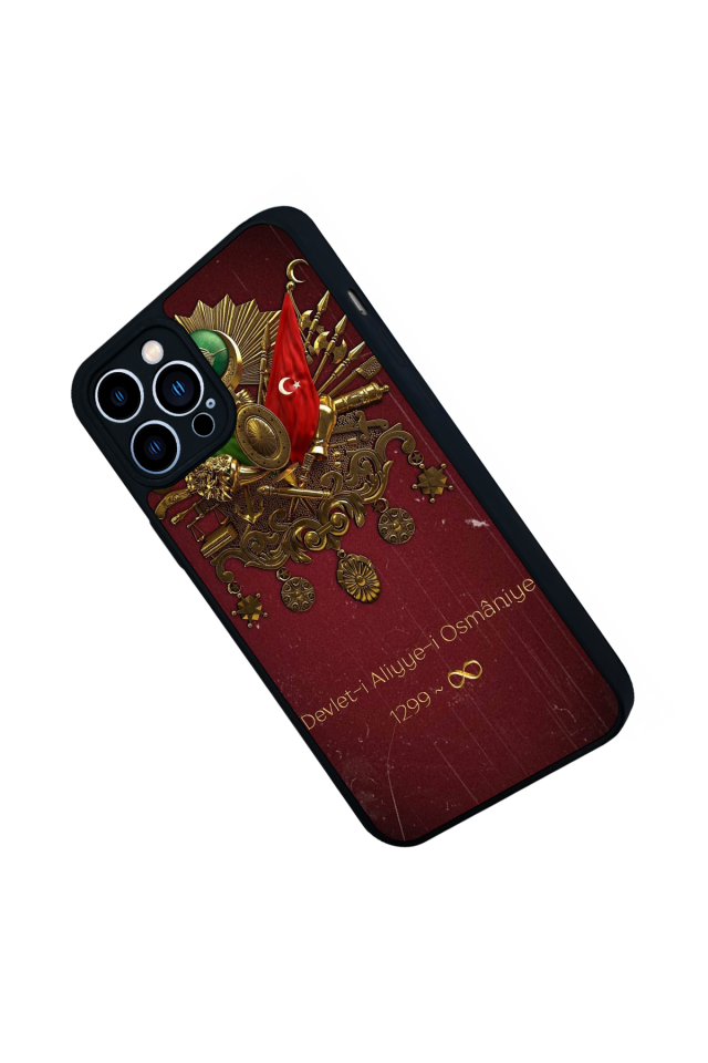 iPhone 13 Pro Max Uyumlu Osmanli Tugrasi Tasarımlı Glossy Premium Kılıf