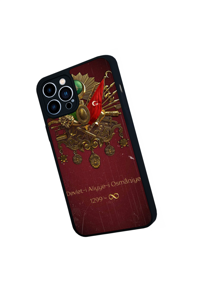 iPhone 13 Pro Max Uyumlu Osmanli Tugrasi Tasarımlı Glossy Premium Kılıf