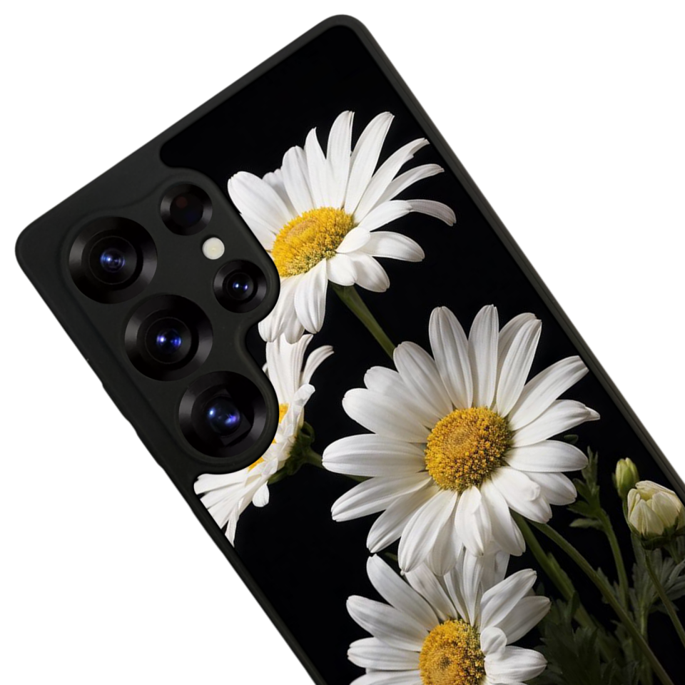 Samsung Galaxy S25 Ultra Uyumlu Papatya Tasarımlı Glossy Premium Kılıf