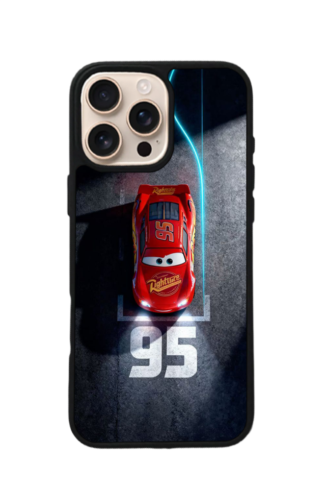 iPhone 16 Pro Uyumlu Simsek McQueen Tasarımlı Glossy Premium Kılıf