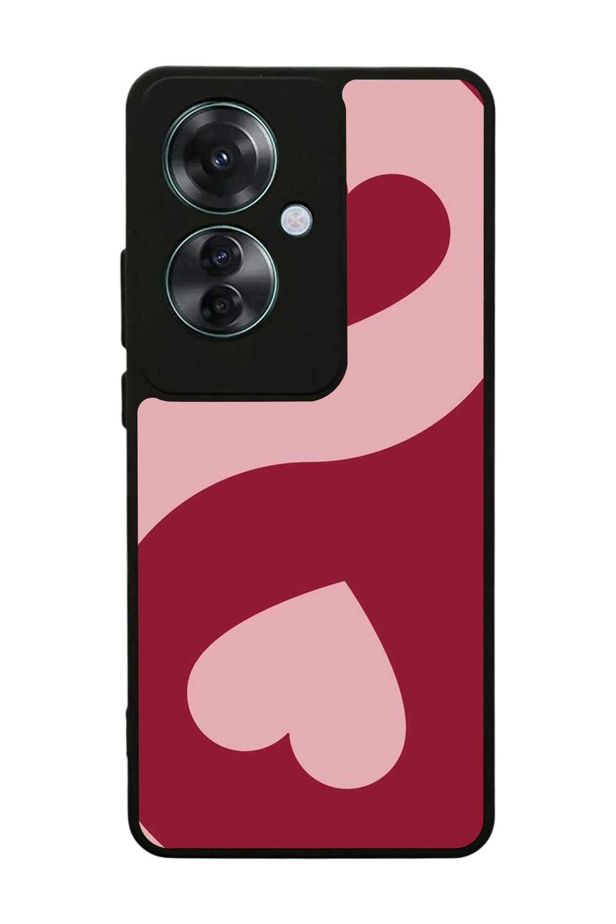 Oppo Reno 11F Uyumlu Kalp Love Tasarımlı Glossy Premium Kılıf