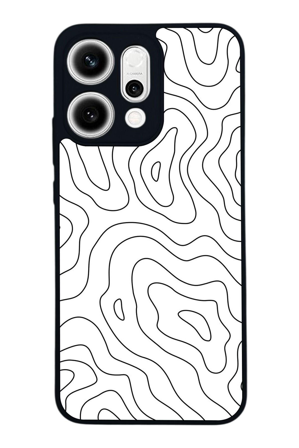 Oppo Reno 14 Uyumlu Çizgi Sanatı Tasarımlı Glossy Premium Kılıf