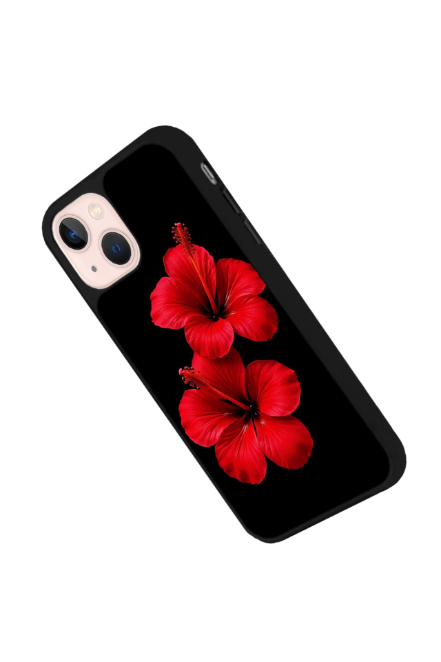 iPhone 13/14 Uyumlu Cicek Tasarımlı Glossy Premium Kılıf