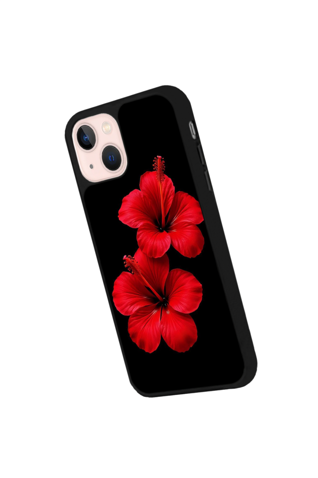 iPhone 13/14 Uyumlu Cicek Tasarımlı Glossy Premium Kılıf
