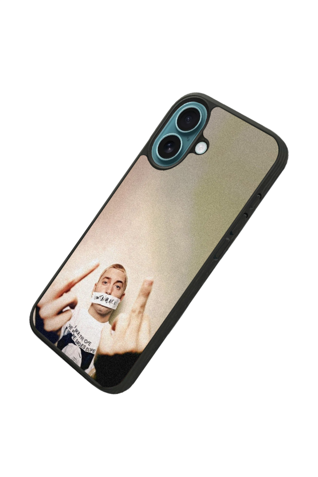iPhone 16 Uyumlu Eminem Tasarımlı Glossy Premium Kılıf