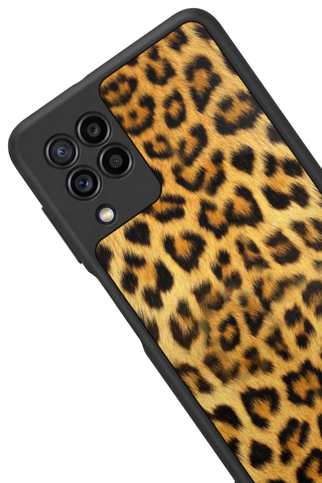 Samsung Galaxy M22 Uyumlu Leopar Tasarımlı Glossy Premium Kılıf