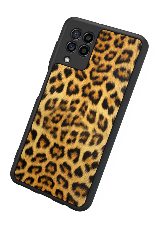 Samsung Galaxy M22 Uyumlu Leopar Tasarımlı Glossy Premium Kılıf