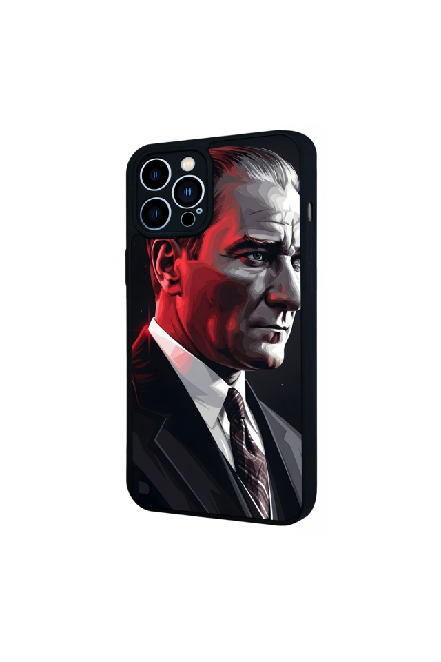 iPhone 12 Pro Max Uyumlu Mustafa Kemal Ataturk Tasarımlı Glossy Premium Kılıf
