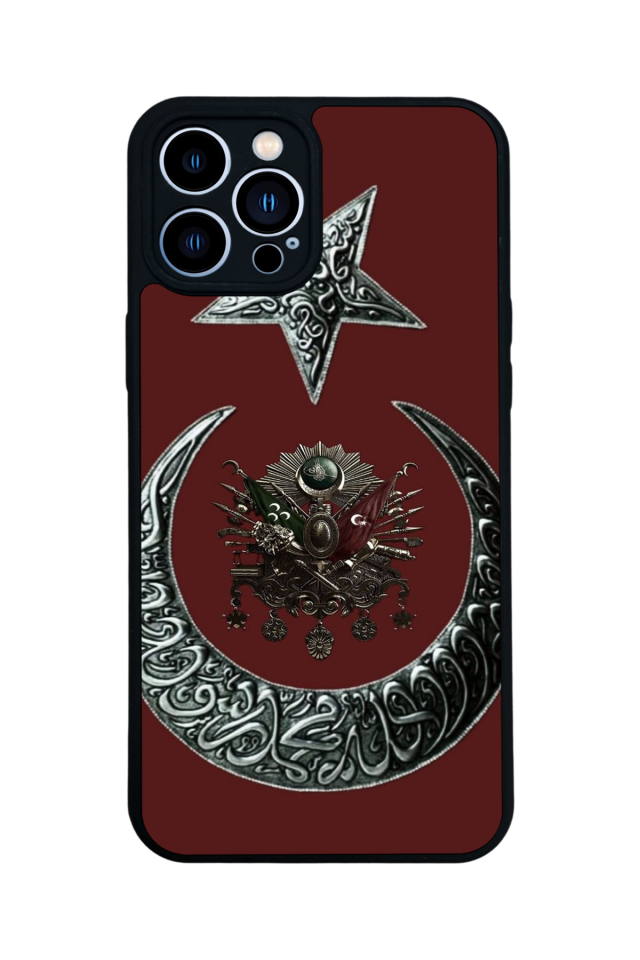 iPhone 13 Pro Max Uyumlu Osmanli Tugrasi Tasarımlı Glossy Premium Kılıf