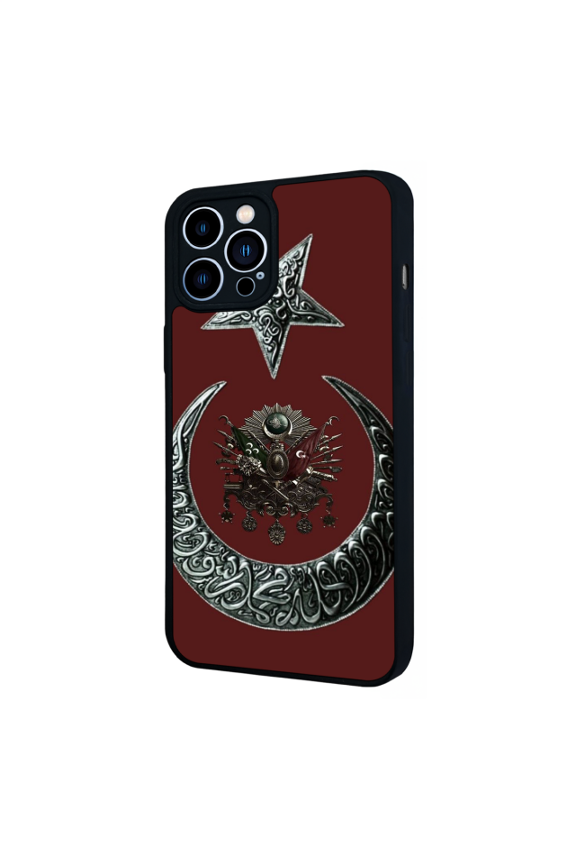 iPhone 13 Pro Max Uyumlu Osmanli Tugrasi Tasarımlı Glossy Premium Kılıf
