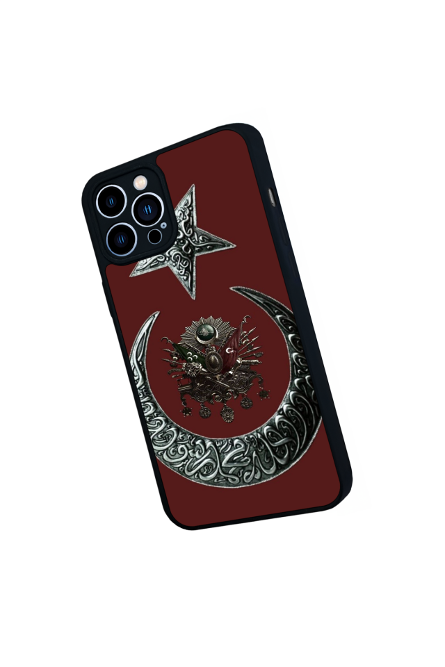 iPhone 13 Pro Max Uyumlu Osmanli Tugrasi Tasarımlı Glossy Premium Kılıf