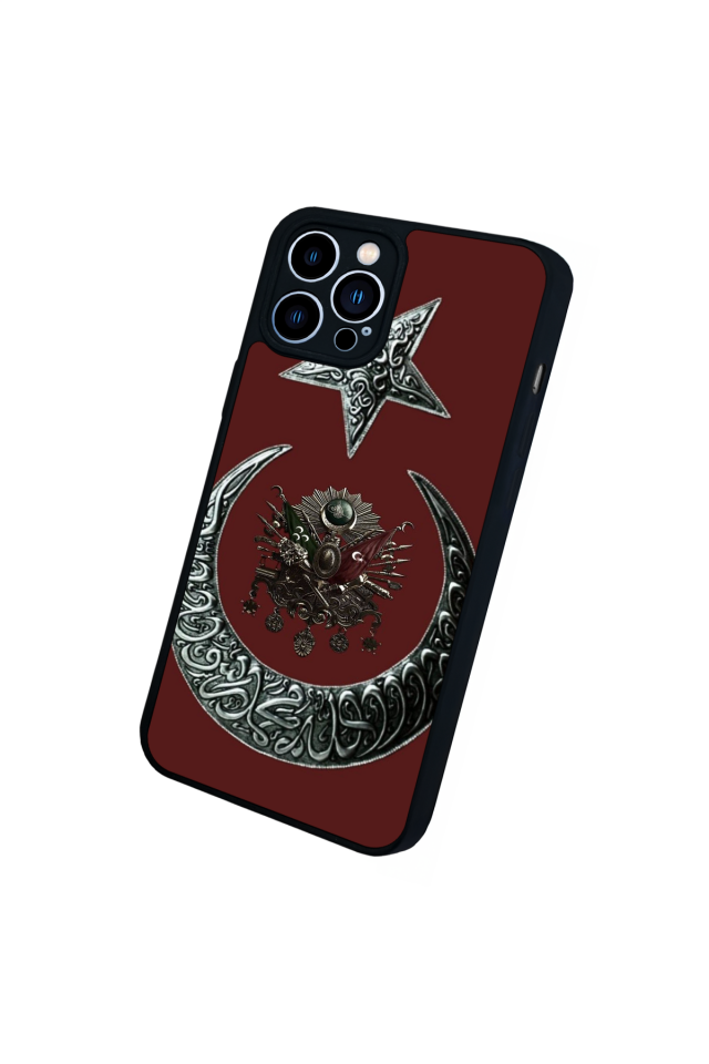 iPhone 13 Pro Max Uyumlu Osmanli Tugrasi Tasarımlı Glossy Premium Kılıf