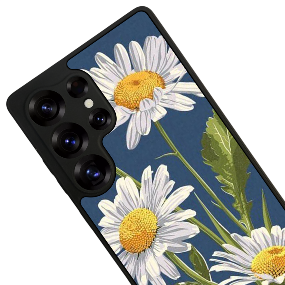 Samsung Galaxy S25 Ultra Uyumlu Papatya Tasarımlı Glossy Premium Kılıf