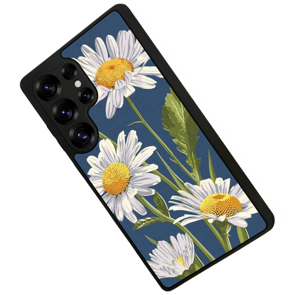 Samsung Galaxy S25 Ultra Uyumlu Papatya Tasarımlı Glossy Premium Kılıf