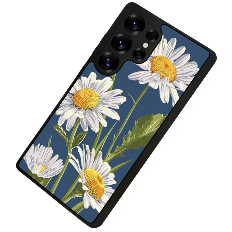 Samsung Galaxy S25 Ultra Uyumlu Papatya Tasarımlı Glossy Premium Kılıf