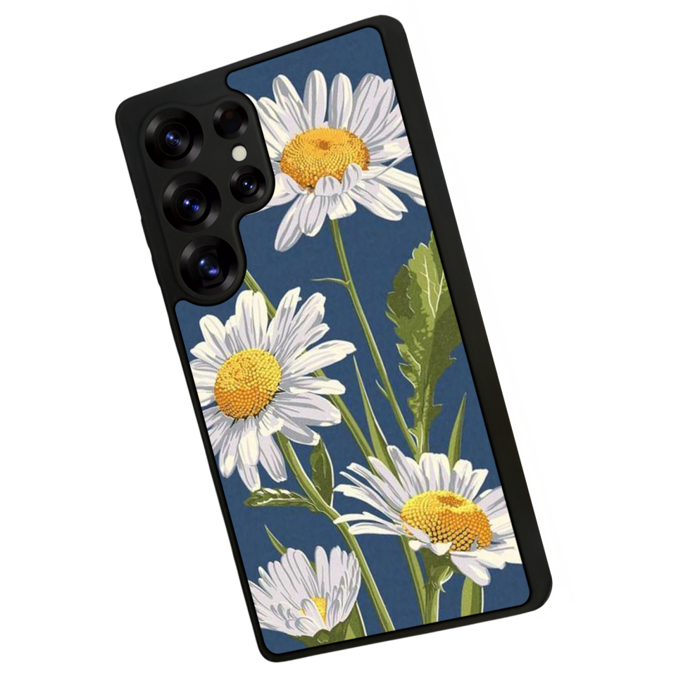 Samsung Galaxy S25 Ultra Uyumlu Papatya Tasarımlı Glossy Premium Kılıf