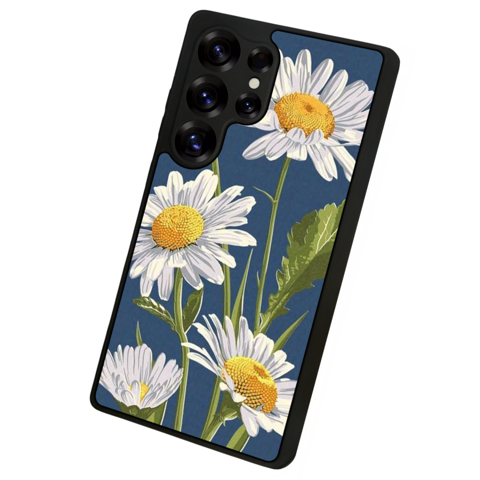 Samsung Galaxy S25 Ultra Uyumlu Papatya Tasarımlı Glossy Premium Kılıf