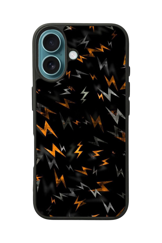 iPhone 16 Plus Uyumlu Simsek Tasarımlı Glossy Premium Kılıf
