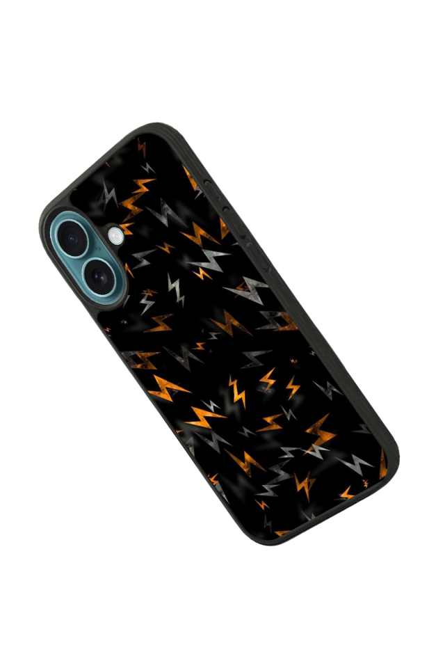 iPhone 16 Plus Uyumlu Simsek Tasarımlı Glossy Premium Kılıf