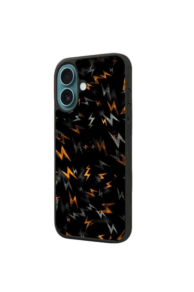 iPhone 16 Plus Uyumlu Simsek Tasarımlı Glossy Premium Kılıf