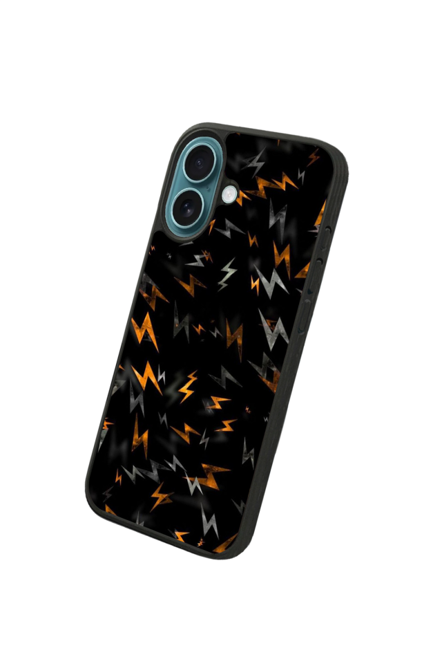 iPhone 16 Plus Uyumlu Simsek Tasarımlı Glossy Premium Kılıf