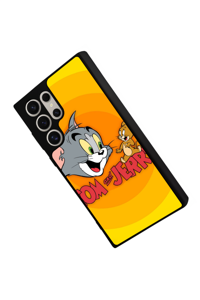 Samsung Galaxy S23 Ultra Uyumlu Tom And Jerry Tasarımlı Glossy Premium Kılıf