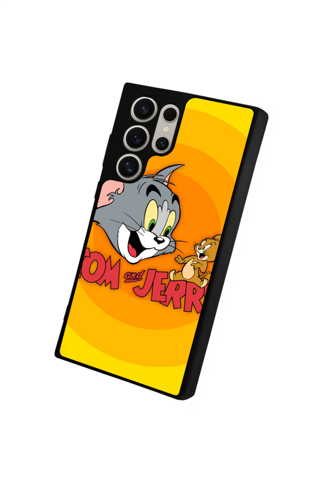Samsung Galaxy S23 Ultra Uyumlu Tom And Jerry Tasarımlı Glossy Premium Kılıf