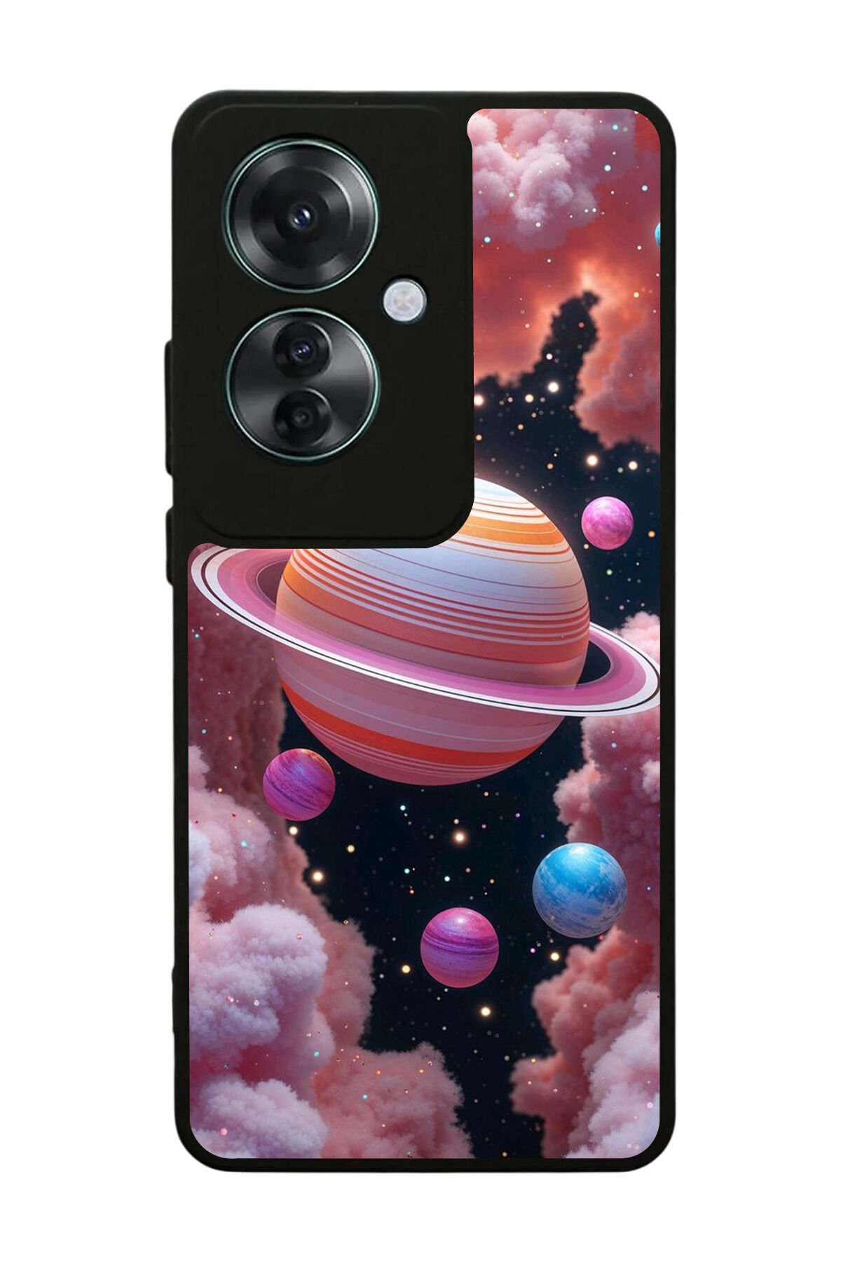 Oppo Reno 11F Uyumlu Uzay Tasarımlı Glossy Premium Kılıf