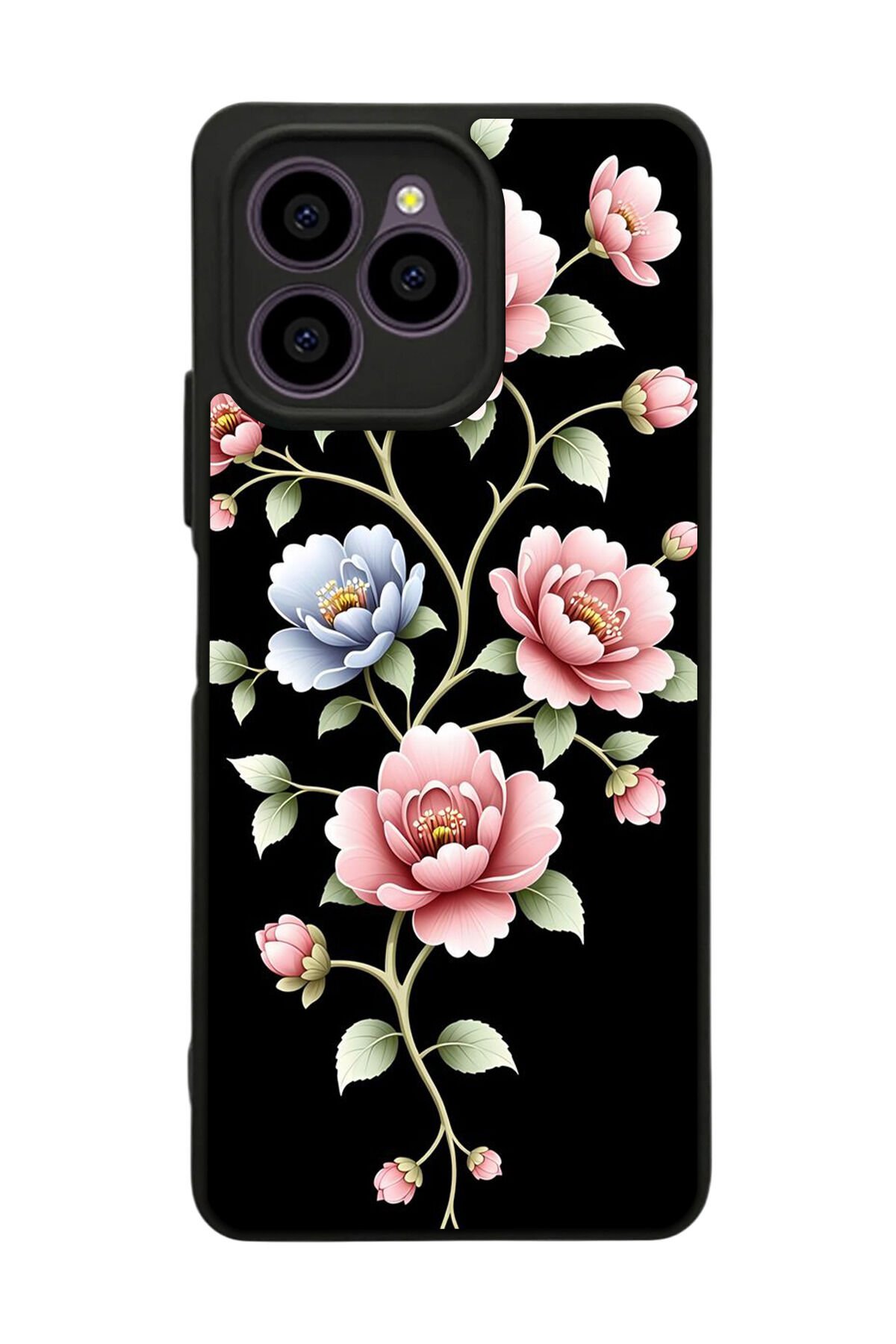 Omix X6 Uyumlu Yaldizli Cicek Tasarımlı Glossy Premium Kılıf