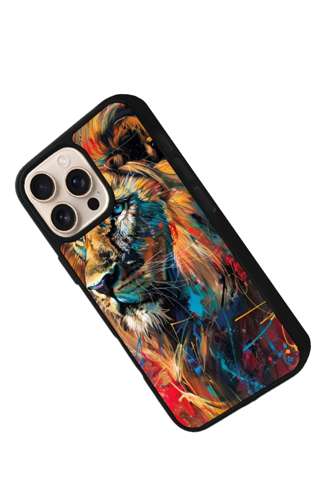 iPhone 16 Pro Max Uyumlu Aslan Tasarımlı Glossy Premium Kılıf