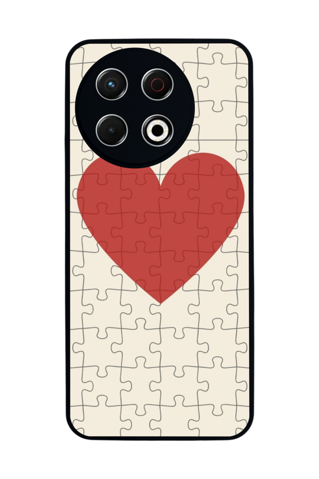 Tecno Spark 30 Pro Uyumlu Kalp Love Tasarımlı Glossy Premium Kılıf