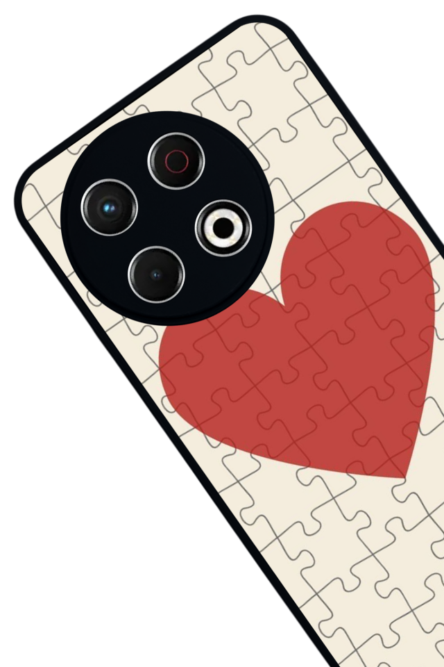 Tecno Spark 30 Pro Uyumlu Kalp Love Tasarımlı Glossy Premium Kılıf