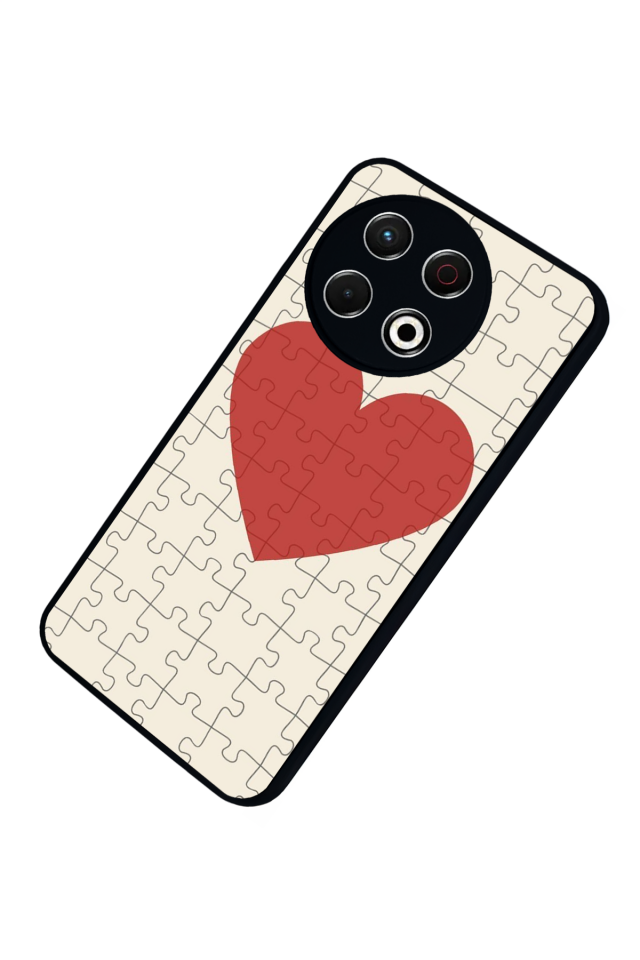 Tecno Spark 30 Pro Uyumlu Kalp Love Tasarımlı Glossy Premium Kılıf