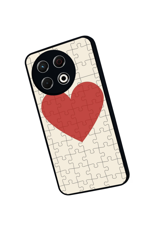 Tecno Spark 30 Pro Uyumlu Kalp Love Tasarımlı Glossy Premium Kılıf