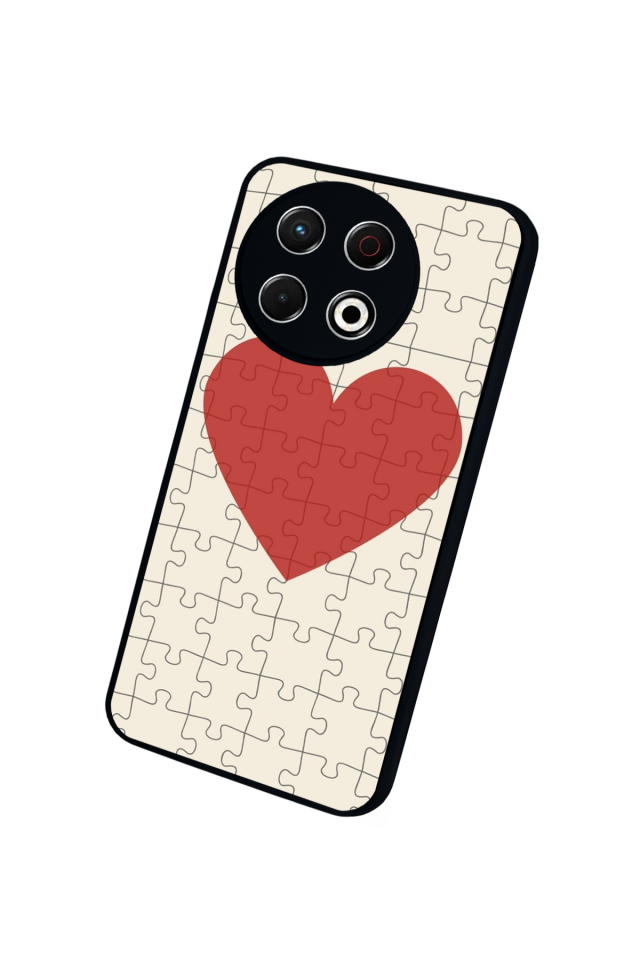 Tecno Spark 30 Pro Uyumlu Kalp Love Tasarımlı Glossy Premium Kılıf