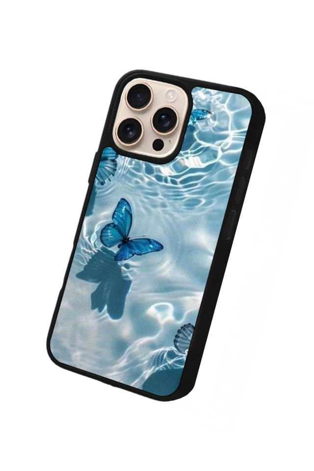 iPhone 15 Pro Uyumlu Kelebek Tasarımlı Glossy Premium Kılıf
