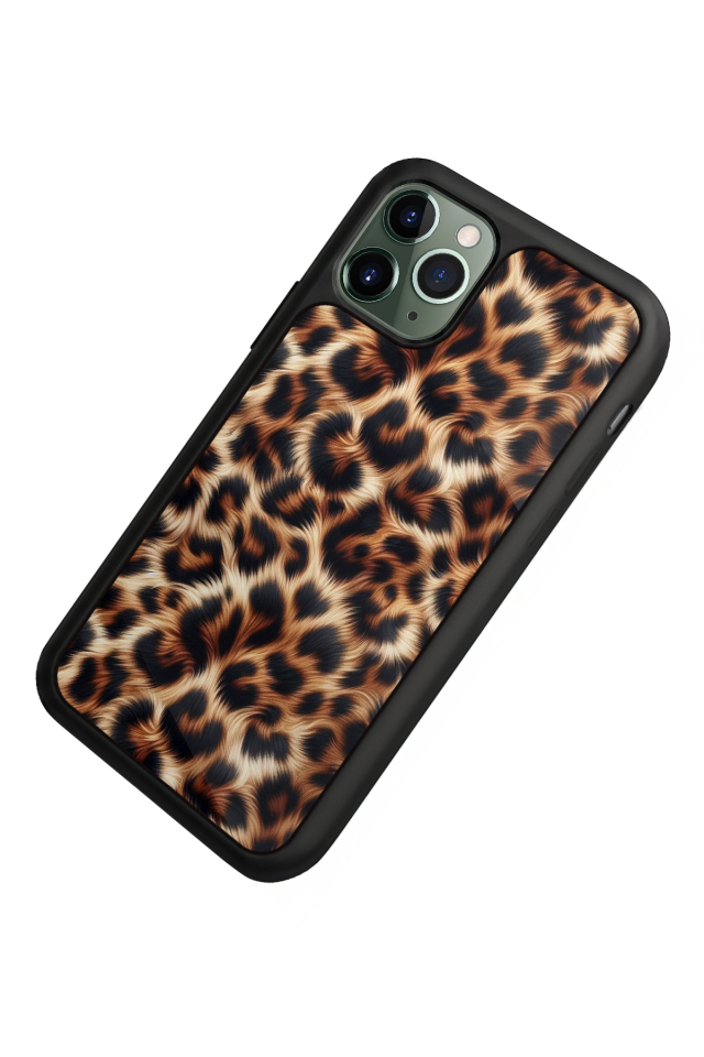 iPhone 11 Pro Uyumlu Leopar Tasarımlı Glossy Premium Kılıf