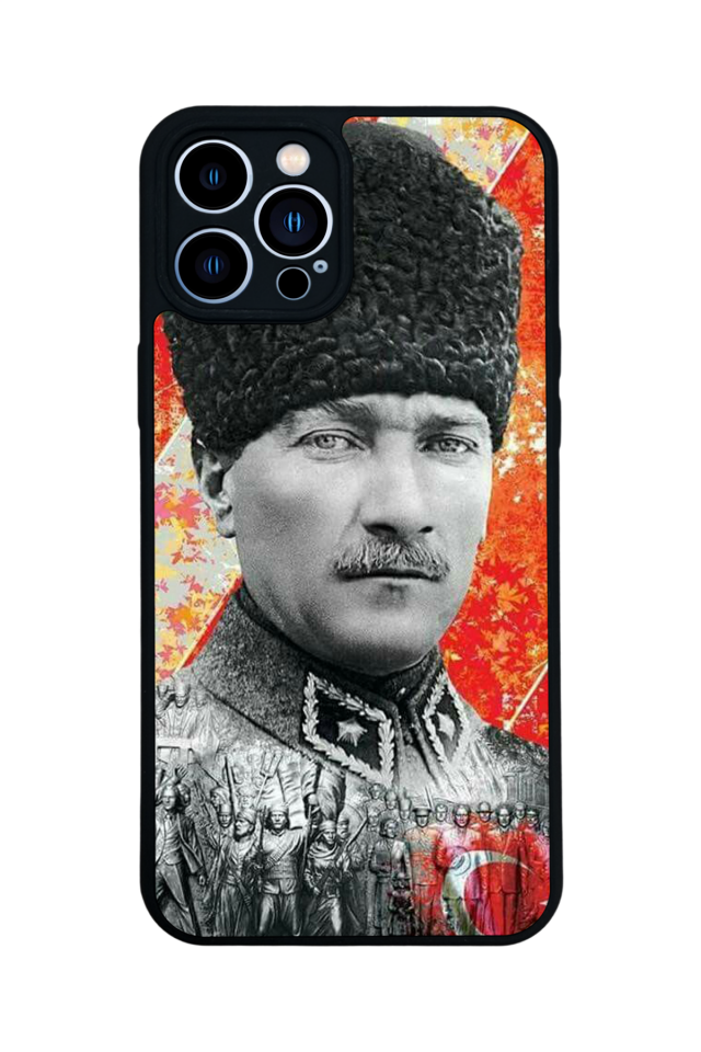iPhone 12 Pro Max Uyumlu Mustafa Kemal Ataturk Tasarımlı Glossy Premium Kılıf