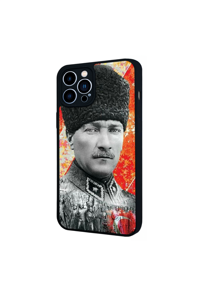 iPhone 12 Pro Max Uyumlu Mustafa Kemal Ataturk Tasarımlı Glossy Premium Kılıf