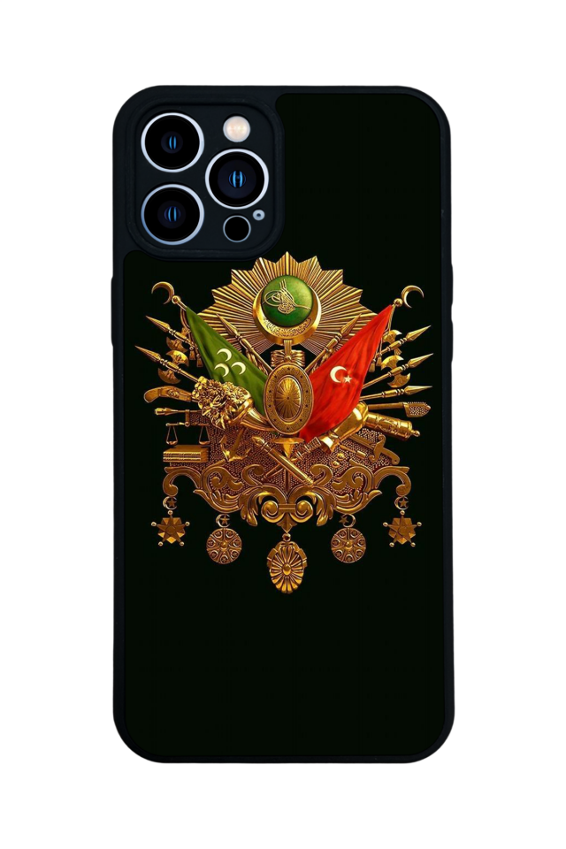 iPhone 13 Pro Max Uyumlu Osmanli Tugrasi Tasarımlı Glossy Premium Kılıf