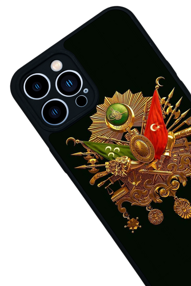 iPhone 13 Pro Max Uyumlu Osmanli Tugrasi Tasarımlı Glossy Premium Kılıf