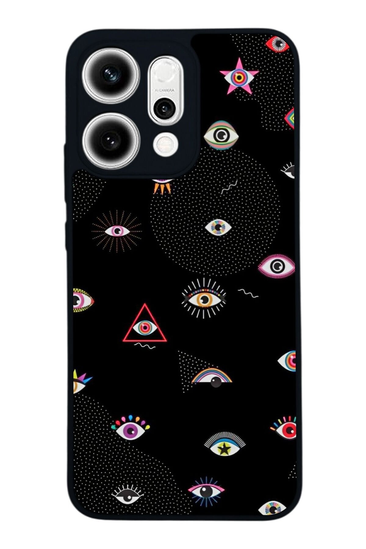Oppo Reno 14 Uyumlu Göz Tasarımlı Glossy Premium Kılıf